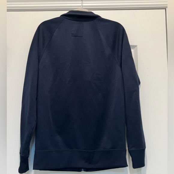 Hollister Unisex Jacket Navy Blue with Red and White Stripes on Arms Size Small. - Picture 3 of 5